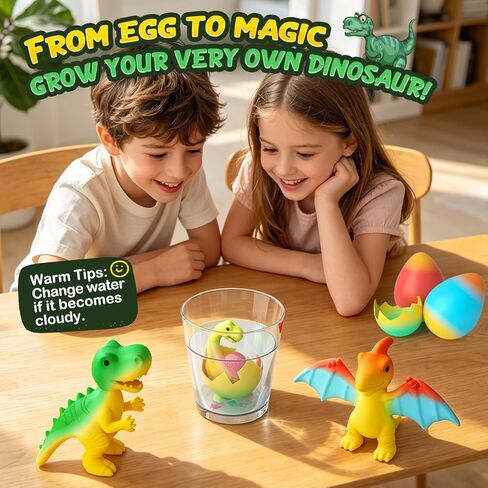 Dinosaur Hatching Surprise Eggs for Kids - 6 Pack Dinosaur Toys for Boys and Girls, Easter Basket Stuffers & Birthday Party Favors for Kids 4-8, Toddler Outdoor Toys Dino Egg Crafts Gifts for Ages 3-8 in Saudi Arabia