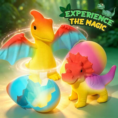 Dinosaur Hatching Surprise Eggs for Kids - 6 Pack Dinosaur Toys for Boys and Girls, Easter Basket Stuffers & Birthday Party Favors for Kids 4-8, Toddler Outdoor Toys Dino Egg Crafts Gifts for Ages 3-8 in Saudi Arabia