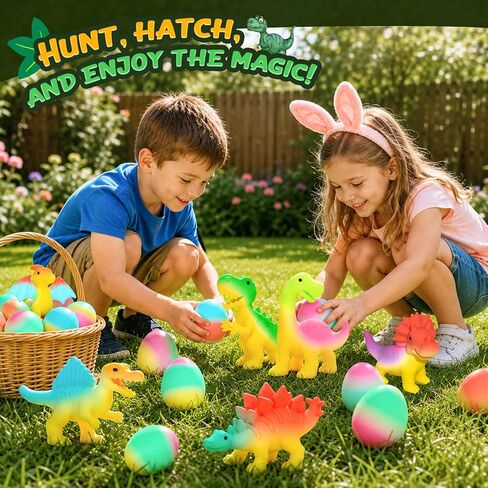 Dinosaur Hatching Surprise Eggs for Kids - 6 Pack Dinosaur Toys for Boys and Girls, Easter Basket Stuffers & Birthday Party Favors for Kids 4-8, Toddler Outdoor Toys Dino Egg Crafts Gifts for Ages 3-8 in Saudi Arabia