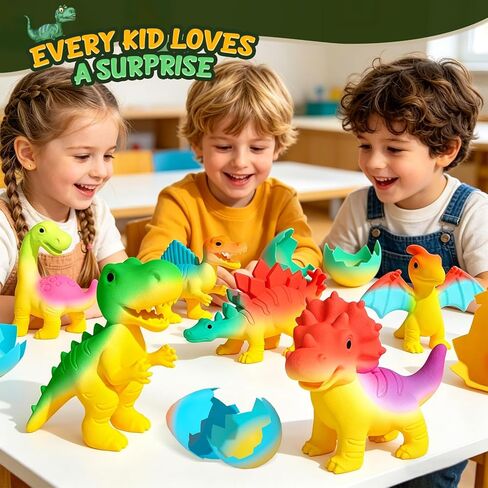 Dinosaur Hatching Surprise Eggs for Kids - 6 Pack Dinosaur Toys for Boys and Girls, Easter Basket Stuffers & Birthday Party Favors for Kids 4-8, Toddler Outdoor Toys Dino Egg Crafts Gifts for Ages 3-8 in Saudi Arabia