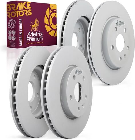 Metrix Premium Chassis Parts - 11.81 inch (300 mm) Front & 11.18 inch (284 mm) Rear Coated Brake Rotor Kit Fits 2010-2015 Hyundai Tucson, 2012-2016 Kia Sportage, 980460FZN, 980087FZN | 4 PCS Set in Kuwait