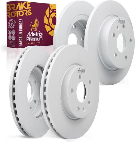 Metrix Premium Chassis Parts - 11.81 inch (300 mm) Front & 11.18 inch (284 mm) Rear Coated Brake Rotor Kit Fits 2010-2015 Hyundai Tucson, 2012-2016 Kia Sportage, 980460FZN, 980087FZN | 4 PCS Set in Kuwait