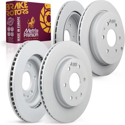 Metrix Premium Chassis Parts - 11.81 inch (300 mm) Front & 11.18 inch (284 mm) Rear Coated Brake Rotor Kit Fits 2010-2015 Hyundai Tucson, 2012-2016 Kia Sportage, 980460FZN, 980087FZN | 4 PCS Set in Kuwait