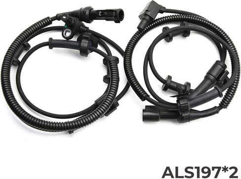 قطعتان من مستشعر سرعة العجلات الأمامية ABS يسار يمين متوافق مع Ford F250 4WD 1999 2000 2001 2002 2003 2004، مع Excursion F350 F450 F550 Super Duty، استبدال # ALS197 F81Z2C204BA F81Z2C204BB in Kuwait