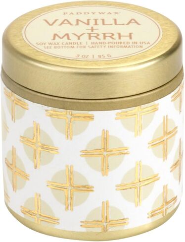 Paddywax Kaleidoscope Collection Scented Travel Tin Candle, 3-Ounce, Vanilla Bean & Myrrh in Saudi Arabia