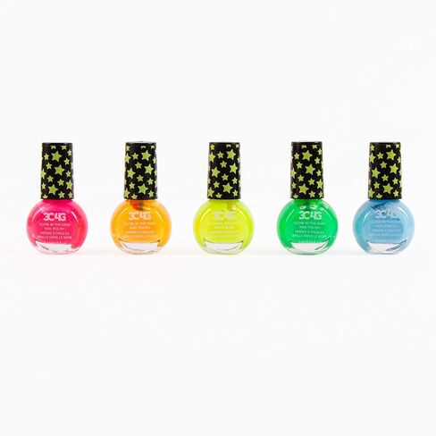 Glow in The Dark Nail Polish Set for Girls & Teens - 5 Vibrant, Non-Toxic, Fun & Safe Nail Polish Kit for Kids Ages 8+ - Perfect for Sleepovers, Parties, & Gifts 3C4G by Make It Real in Saudi Arabia