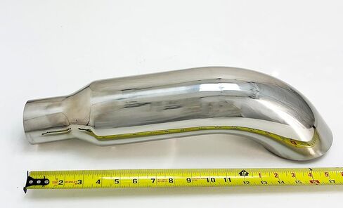 Exhaust Tip 4.00" Dia X 18.00" Long 2.50" Inlet WTD40018-250-HP-SS Turn Down 304 Polished Stainless Steel Wesdon Exhaust Tip in Kuwait
