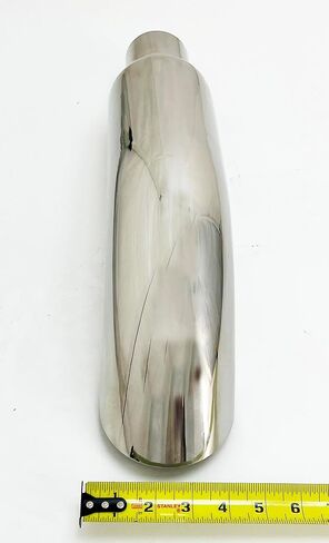 Exhaust Tip 4.00" Dia X 18.00" Long 2.50" Inlet WTD40018-250-HP-SS Turn Down 304 Polished Stainless Steel Wesdon Exhaust Tip in Kuwait
