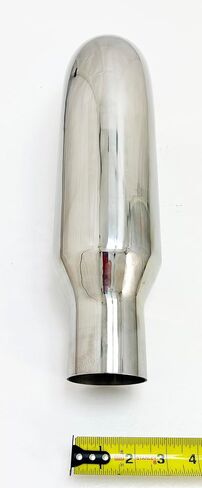 Exhaust Tip 4.00" Dia X 18.00" Long 2.50" Inlet WTD40018-250-HP-SS Turn Down 304 Polished Stainless Steel Wesdon Exhaust Tip in Kuwait