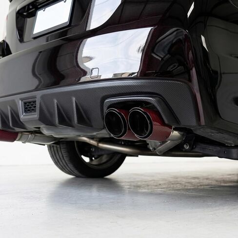 Catekro Exhaust Tip 2.5'' Inlet Exhaust Dual Tips, 3.5" Outlet Polished Stainless Steel and Carbon Fiber Diesel Muffler Tip for Truck Car Automotive Replacement Pipes 2PCS (Glossy Black Red) in Saudi Arabia