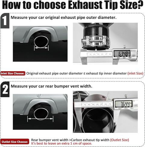 Catekro Exhaust Tip 2.5'' Inlet Exhaust Dual Tips, 3.5" Outlet Polished Stainless Steel and Carbon Fiber Diesel Muffler Tip for Truck Car Automotive Replacement Pipes 2PCS (Glossy Black Red) in Saudi Arabia