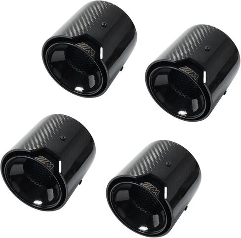 4-Piece Set Carbon Fiber Exhaust Tips for BMW G80 M3 G82 G83 M4 G87 M2 Stock Exhaust, Glossy Black Inner Layer Tailpipe Tip in Saudi Arabia