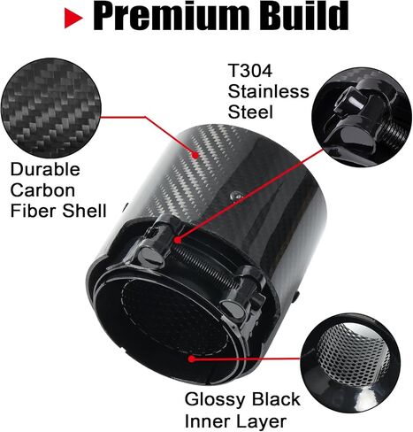4-Piece Set Carbon Fiber Exhaust Tips for BMW G80 M3 G82 G83 M4 G87 M2 Stock Exhaust, Glossy Black Inner Layer Tailpipe Tip in Saudi Arabia