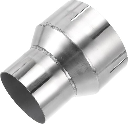 Motoforti 2.5 "OD إلى 3.5" OD مغزل عادم بيند الكوع متحدة المركز المخفض T304 ماسورة من الفولاذ المقاوم للصدأ محول 4 بوصة طول لهجة فضية in Kuwait