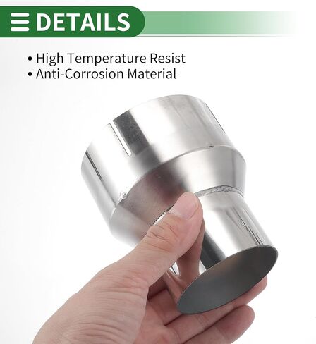 Motoforti 2.5 "OD إلى 3.5" OD مغزل عادم بيند الكوع متحدة المركز المخفض T304 ماسورة من الفولاذ المقاوم للصدأ محول 4 بوصة طول لهجة فضية in Kuwait