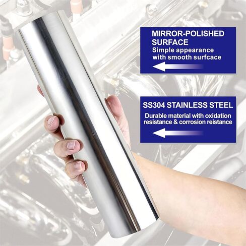 2PCS 3 Inch Stainless Steel Exhaust Pipe, 3" OD x 16" Length304 Stainless Steel Exhaust Pipe for DIY Replacement Part, Replacement Exhaust Tube(16" Long） in Saudi Arabia