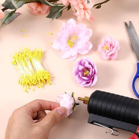 800 Pcs Stamens for Flower Making - 2mm Yellow Double Heads Flower Stamens - Handmade Artificial Floral Pistil for DIY Crafts Wedding Valentine's Day Bouquet Scrapbook Decoration in Saudi Arabia