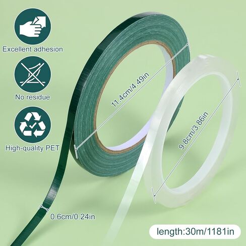 4 Roll Floral Tape, 1/4 Inch Strong Adhesion Flower Stem Wrap Adhesive Tape for Bouquet Stem Binding Flowers and Floral Crafts (98ft/33yd/Roll) in Kuwait