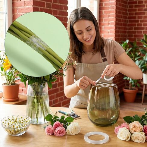 4 Roll Floral Tape, 1/4 Inch Strong Adhesion Flower Stem Wrap Adhesive Tape for Bouquet Stem Binding Flowers and Floral Crafts (98ft/33yd/Roll) in Kuwait