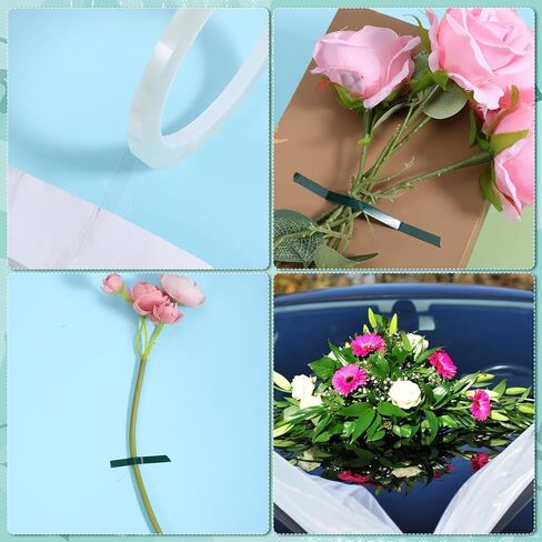 4 Roll Floral Tape, 1/4 Inch Strong Adhesion Flower Stem Wrap Adhesive Tape for Bouquet Stem Binding Flowers and Floral Crafts (98ft/33yd/Roll) in Kuwait