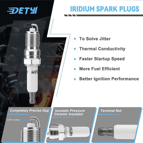 Set of 8 Square Ignition Coil Pack and Spark Plug Wire, UF271 Spark Plug and Coil Pack Kit Compatible with Chevy Silverado GMC Savana 1500 2500 3500, Sierra H2 4.8L 5.3L 6.0L, Replaces D581, C1208 in Saudi Arabia
