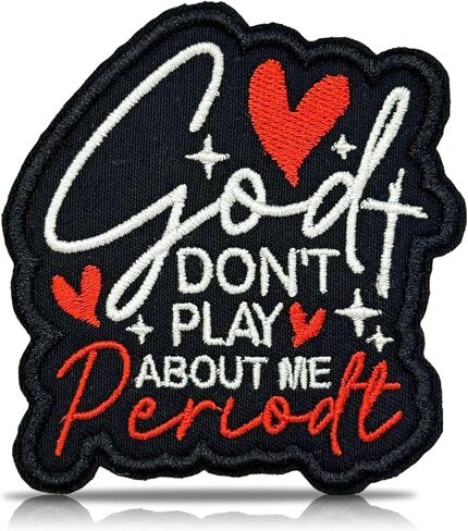 رقعة مطرزة من God Don't Play About Me - يسوع الديني المبارك الإيمان المسيحي المتقاطع الحديد على الخياطة على شارة مزخرفة اقتباس ديني ملهم لسترة حقيبة الظهر وقبعة هدية 3 بوصة in Kuwait
