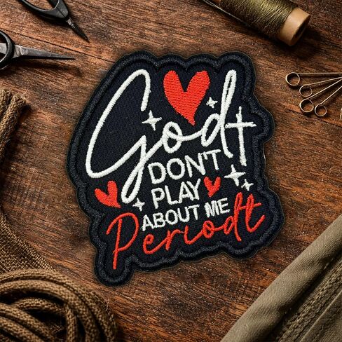 رقعة مطرزة من God Don't Play About Me - يسوع الديني المبارك الإيمان المسيحي المتقاطع الحديد على الخياطة على شارة مزخرفة اقتباس ديني ملهم لسترة حقيبة الظهر وقبعة هدية 3 بوصة in Kuwait