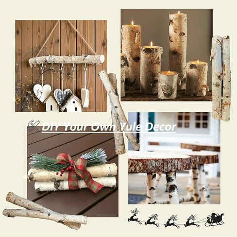Nature Vibe 16 Inches Birch Logs Set of 6 for Rustic Home Decor,Natural Wood Stick as Fireplace Decor,Unfinished Birch Branches for Decoration or DIY Crafts in Saudi Arabia