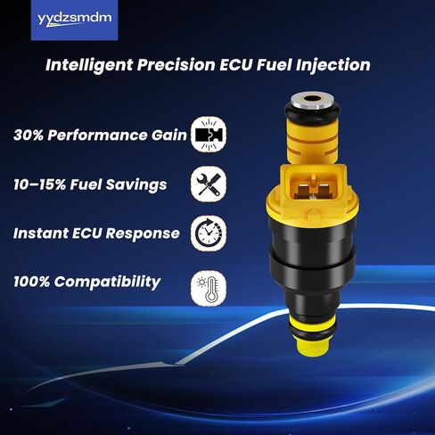 حاقن الوقود Ford F150 V8 متوافق مع Ford F150 [4.6L 1997-2003] [5.0L 1990-1996] [5.4L 1997-2002] [5.8L 1989-1996]/ لينكولن ميركوري 4 فتحات استبدال # 0280150943 FJ713 (8 قطع) in Kuwait