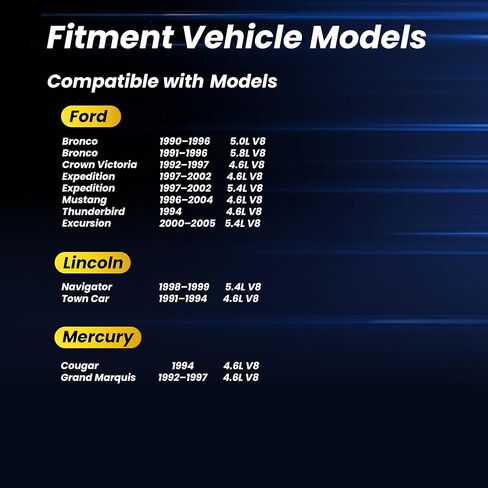 حاقن الوقود Ford F150 V8 متوافق مع Ford F150 [4.6L 1997-2003] [5.0L 1990-1996] [5.4L 1997-2002] [5.8L 1989-1996]/ لينكولن ميركوري 4 فتحات استبدال # 0280150943 FJ713 (8 قطع) in Kuwait
