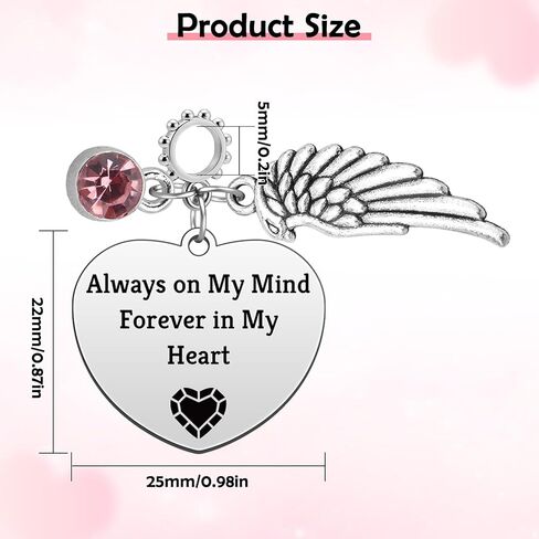 Heigebi Silver Charms for Bracelet Necklaces Bangle Heart Pendants Mother's Day Christmas Birthday Easter Gift for Mom Daughter Friends Sister Stainless Steel Dangle Charm for Jewelry Making in Kuwait