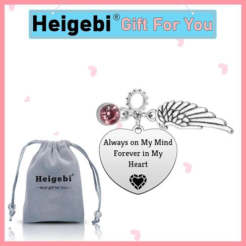 Heigebi Silver Charms for Bracelet Necklaces Bangle Heart Pendants Mother's Day Christmas Birthday Easter Gift for Mom Daughter Friends Sister Stainless Steel Dangle Charm for Jewelry Making in Kuwait