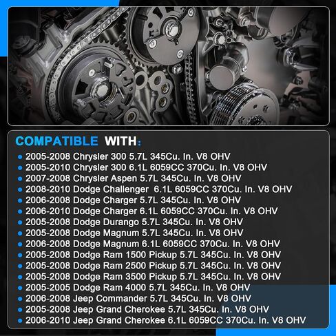 Timing Chain Kit Fit for 2005-2010 Chrysler 300 Aspen for Dodge Challenger Charger Durango Magnum for 2005-2008 Dodge Ram 1500 2500 3500 4000 Pickup for Jeep Commander Grand Cherokee 5.7L 6.1L in Kuwait