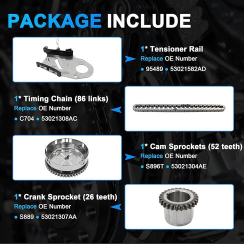 Timing Chain Kit Fit for 2005-2010 Chrysler 300 Aspen for Dodge Challenger Charger Durango Magnum for 2005-2008 Dodge Ram 1500 2500 3500 4000 Pickup for Jeep Commander Grand Cherokee 5.7L 6.1L in Kuwait