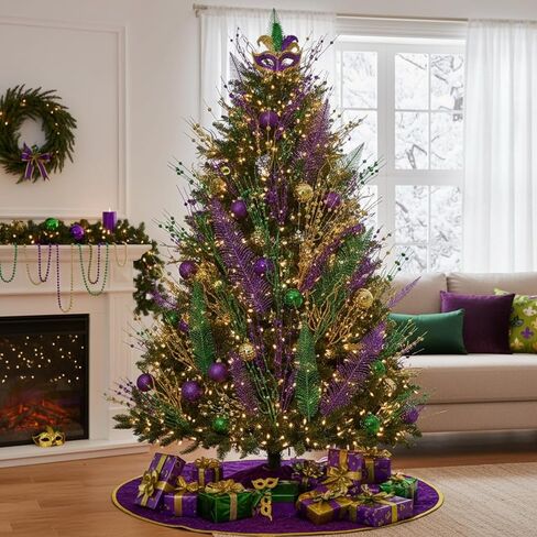 18 Pcs Mardi Gras Colorful Glitter Ting Branches Stems Ornaments 17.7 Inch Decorative Glittery Sticks Curly Twigs Picks for Mardi Gras Party Decorations Table Centerpiece Costume Crafts in Kuwait