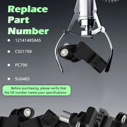 Engine Cam Camshaft Position Sensor L4 1.6L Compatible with Mini Cooper 02 03 04 05 07 08 2002 2003 2004 2005 2007 2008 Replaces 12141485845 CSS1798 PC798 SU6465 in Kuwait