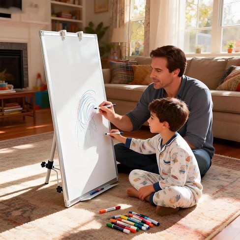 FORTUNO 36x24 Tripod Whiteboard, Magnetic Dry Erase Board with Stand,Height Adjustable Portable Sturdy White Board for Homeschool Office Classroom, White in Saudi Arabia