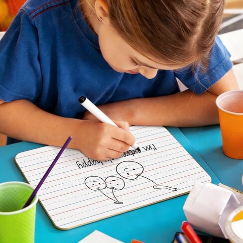 24 Pack Small White Boards, 9"x12" Double Sided Personal Dry Erase Boards Portable Handheld Whiteboards with Lines for Kids, Students, Teacher School, Include 24 Markers, 24 Erasers in Saudi Arabia