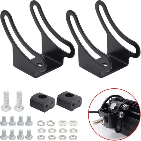 jose2015 2PCS Light Bar Mounts,Universal Light Bar Adjustable Slide Mounting Bracket Off Road Work Light Bracket for Most Straight or Curved Light Bars from 4 inch up to 52 inch in Saudi Arabia
