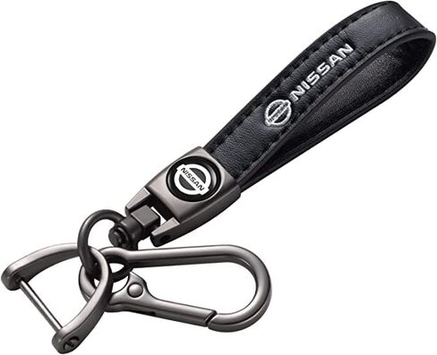 Leather Car Keychain Key Ring for Men and Woean, Key Fob Car Accessories Family Present-(black) in Saudi Arabia