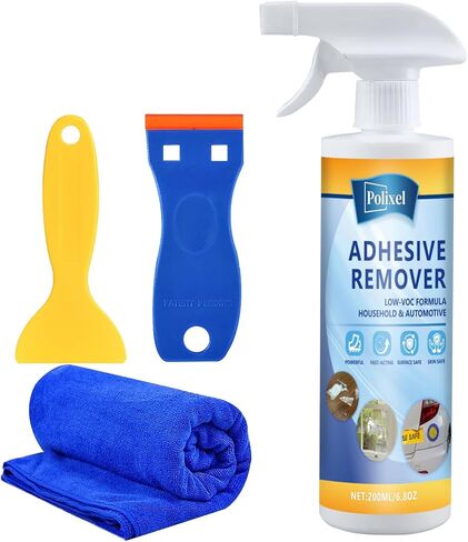 Adhesive Remover for Car - Goo & Glue Remover Sticker & Decal Residue Cleaner for Car Paint, Glass, Metal & Plastic - Removes Glue, Tape, Tar, Label & Sticky Gunk - 6.8oz in Kuwait