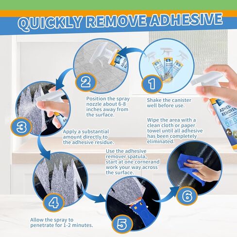 Adhesive Remover for Car - Goo & Glue Remover Sticker & Decal Residue Cleaner for Car Paint, Glass, Metal & Plastic - Removes Glue, Tape, Tar, Label & Sticky Gunk - 6.8oz in Kuwait