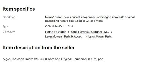 Replacement for John Deere Original Equipment Nut #M84309 OEM in Saudi Arabia
