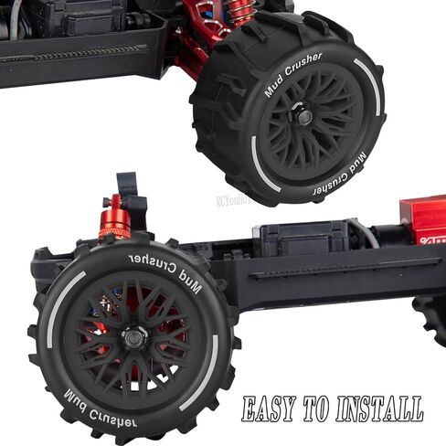 مجموعة عجلات وإطارات RC لجرانيت 1/18، إطارات شاحنة تايفون 1/18، إطار مطاطي RC مع عجلة بلاستيكية، عجلات وإطارات (4 قطع)، أسود in Kuwait
