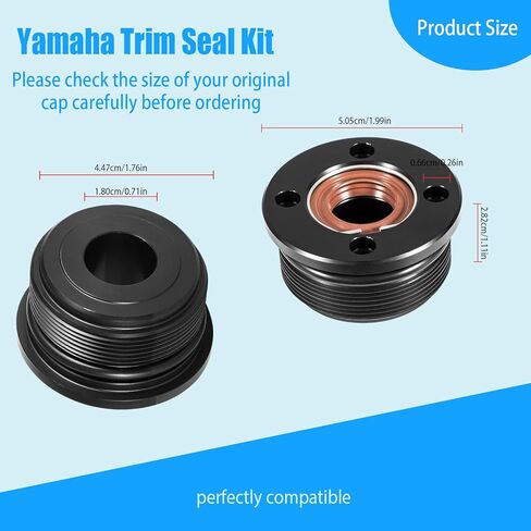 Trim Cap Cylinder with Seals Fits Yamaha 200/225/250/300 HP Outboard V6 Hydraulic Tilt Decorative End Cap Replacement Kit, OEM Part Number: 61A-43821-00-00 FSM040 in Saudi Arabia
