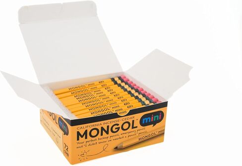 Mongol Classic Incense Cedar Mini #2 Pencil - 72-Pack – Pre-sharpened, European Graphite Core, US Grown Cedar, Smudge Free Eraser – Nontoxic PMA Certified in Saudi Arabia