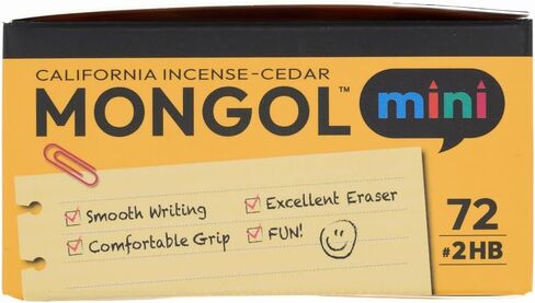 Mongol Classic Incense Cedar Mini #2 Pencil - 72-Pack – Pre-sharpened, European Graphite Core, US Grown Cedar, Smudge Free Eraser – Nontoxic PMA Certified in Saudi Arabia