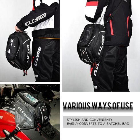 Motorcycle Tank Bag, Magnetic Motorcycle Tank Bag with Detachable Clear Phone Pouch and Rain Cover, Gas Tank Bag for Street and Touring Bikes, Black in Saudi Arabia