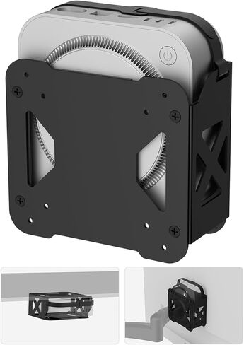 حامل Yimaut فقط لجهاز Mac Mini M4 وM4 Pro، حامل خلف الشاشة 75x75 100x100، يتم ربطه بذراع الشاشة، تحت المكتب والتركيب على الحائط، لحامل Mac Mini المعدني مع روابط الكابل in Kuwait