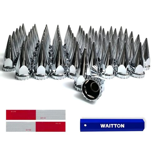 60Pcs 33mm Lug Nut Covers Chrome, Semi Trucks Lug Nut Covers ABS Plastic Anti-Rust Screw-on Easy to Install, Nut Caps for Semi Trucks Trailer in Saudi Arabia